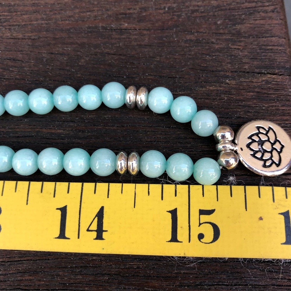 ✨SKY BLUE AMAZONITE NECKLACE/WRAP BRACELET 6mm - Picture 6 of 8
